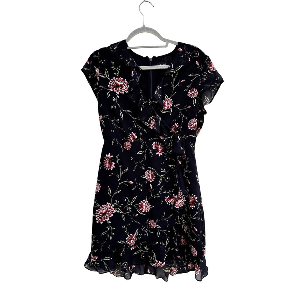 Bardot Gothic Floral Dress, Mini, Cap Sleeve, Ruffle‎ Sz 8 / Medium